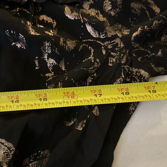 American Rag Cie Dress Junior size Large defined stretch waist black gold New - Picture 8 of 16